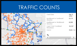Graphic link to Beaverton Traffic Counts application map.